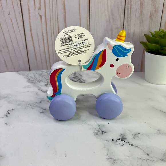Ganz Wooden Unicorn Push Toy 4.25" Baby - Picture 4 of 7